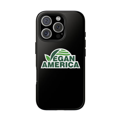 Vegan America Tough Phone Case — Green Leaf Vegan Pride Protective Cover - Vegan America