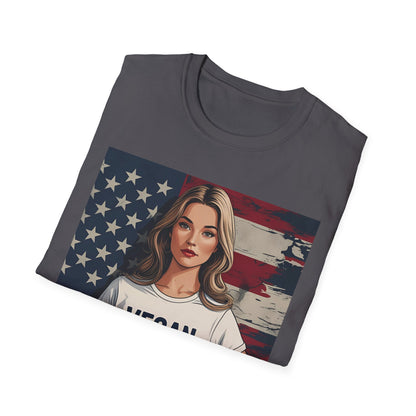 Vegan America T-Shirt | UnisexSoftstyle Tee, Eco - Friendly Fashion, Gift for Vegans, Independence Day Outfit, Casual Wear - Vegan America