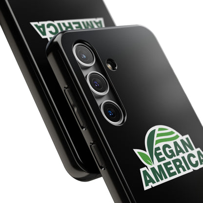 Vegan America Tough Phone Case — Green Leaf Vegan Pride Protective Cover - Vegan America