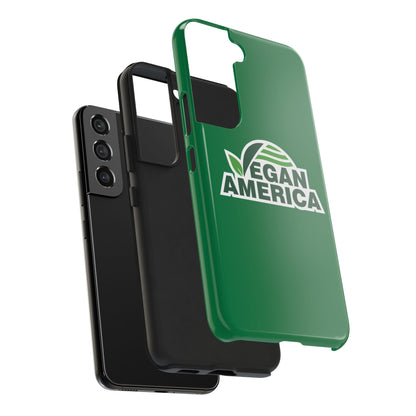 Vegan America Tough Phone Case — Green Protective Vegan Pride Cover - Vegan America