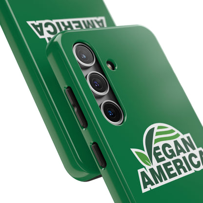 Vegan America Tough Phone Case — Green Protective Vegan Pride Cover - Vegan America