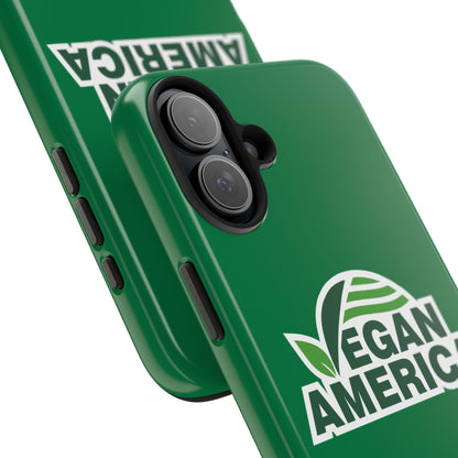 Vegan America Tough Phone Case — Green Protective Vegan Pride Cover - Vegan America