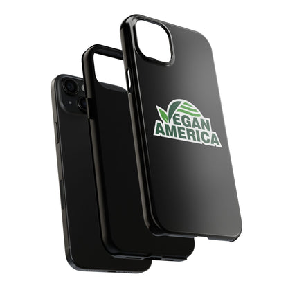Vegan America Tough Phone Case — Green Leaf Vegan Pride Protective Cover - Vegan America