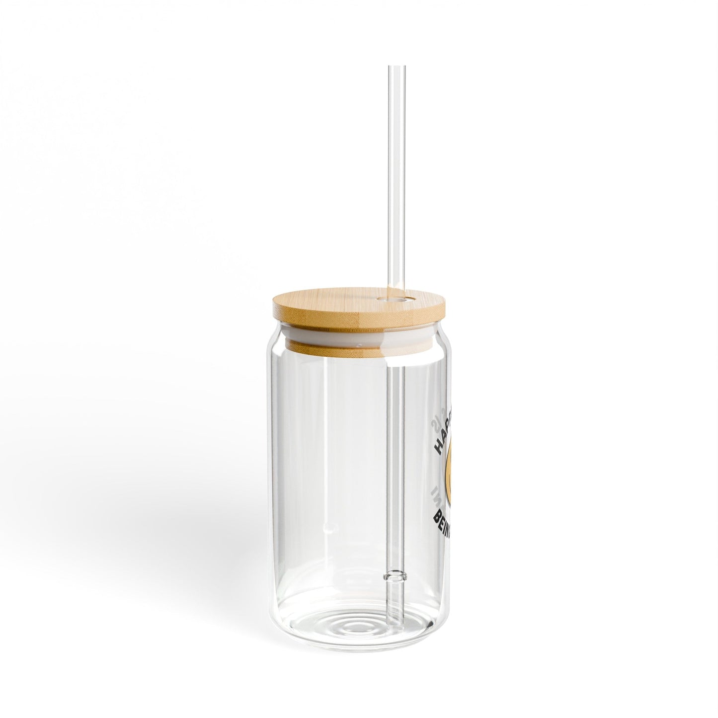 Happiness is Vegan - Jar Glass, 16oz - Vegan America