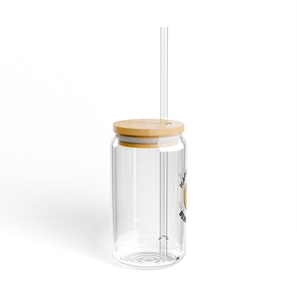 Happiness is Vegan - Jar Glass, 16oz - Vegan America