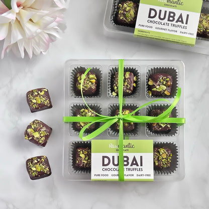 Dubai Chocolate knafeh Pistachio Chocolate truffle vegan 9pcs set - Vegan America