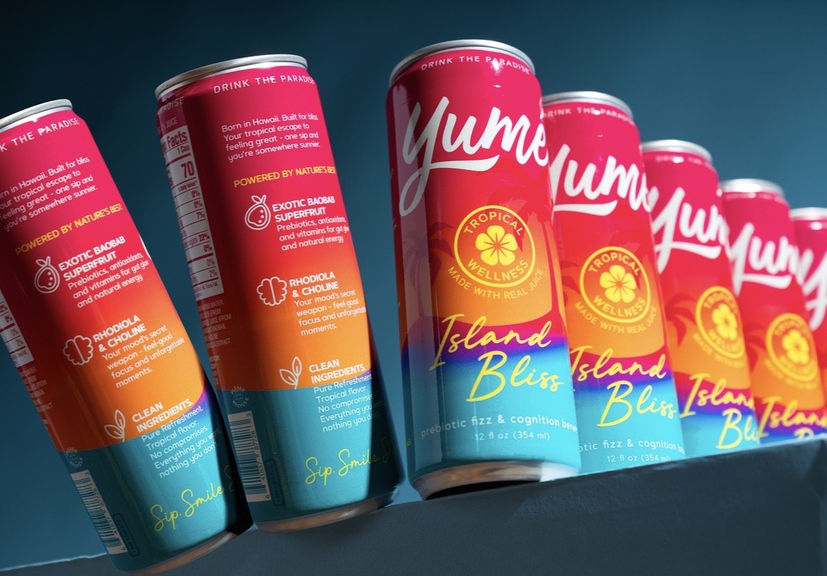 Yumé Island Bliss | 6 Pack Discovery| Sparkling Adaptogen Drink | Focus & Calm - Vegan America