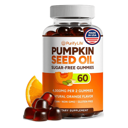 Sugar - Free Pumpkin Seed Oil Gummies Supplement - Hair Skin and Nails, Immune Support, Detox - Vegan America