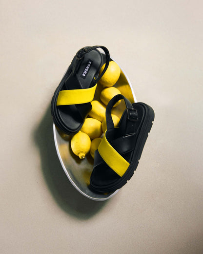 Glare Sandals Lemon made of vegan corn leather - Vegan America