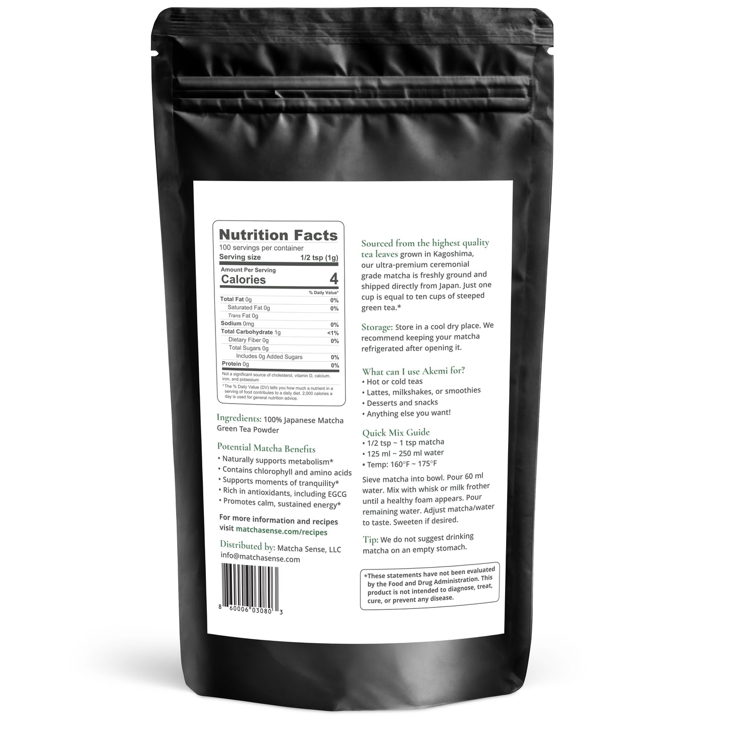 Ceremonial Grade Matcha Green Tea Powder — Akemi