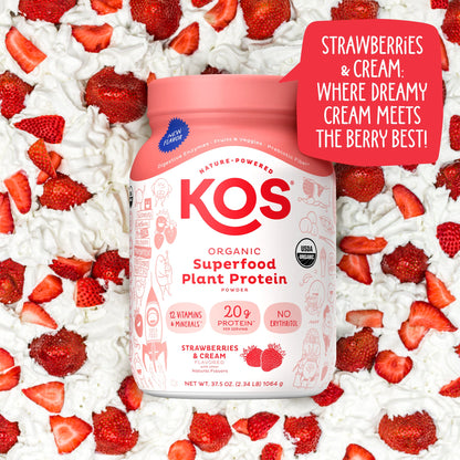 Organic Plant Protein, Strawberries & Cream, 28 Servings