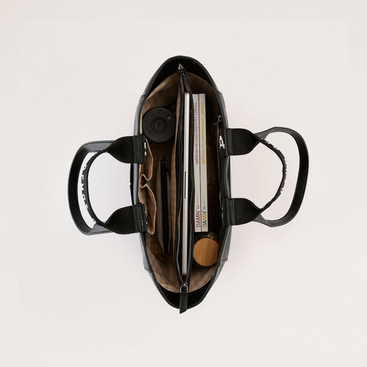 Archive Tote - Noir + Silver