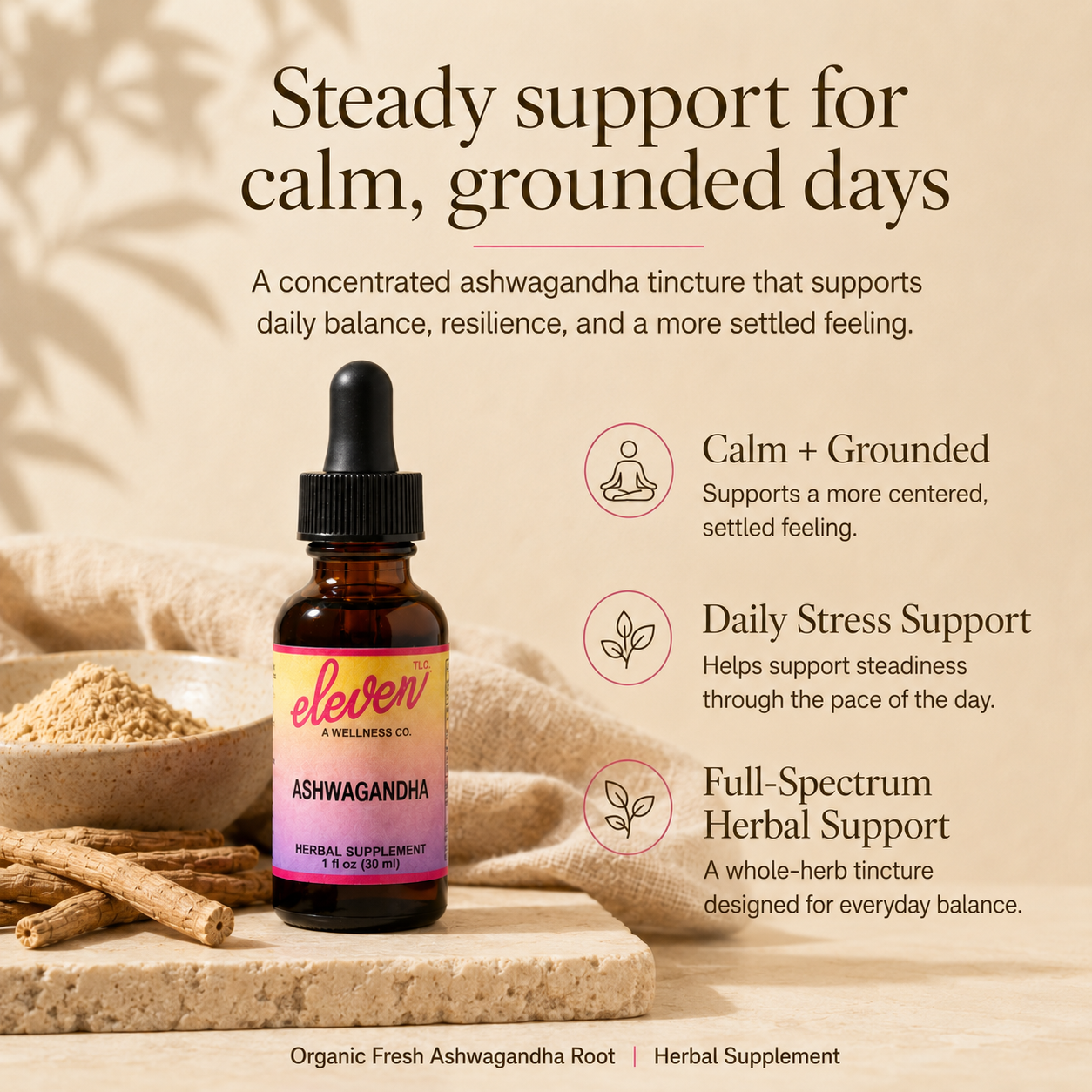 Ashwagandha Tincture | Stress & Cortisol Support | 1 oz