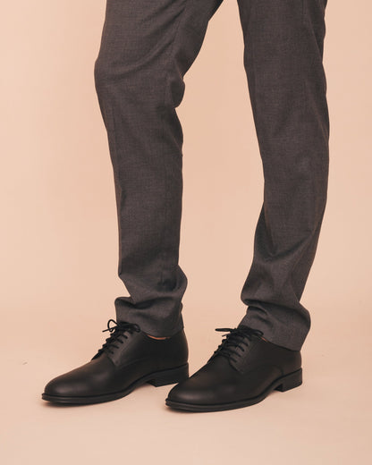 Men's Vegan Derby Shoes Quinn Black - Second Life