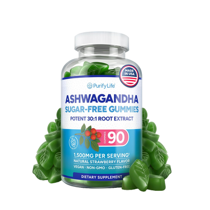 Ashwagandha Gummies for Anxiety & Stress Relief - Vegan Mood Support for Men & Women 90ct - Vegan America