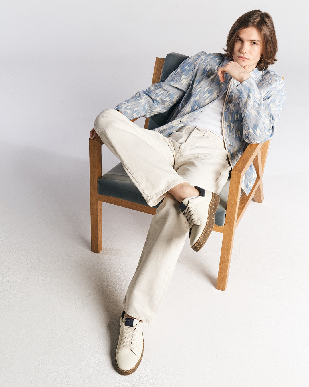 JACOB plant-based sneakers – beige & navy blue