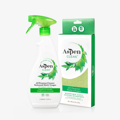 AspenClean All Purpose Cleaner and Microfiber Cloth Kit