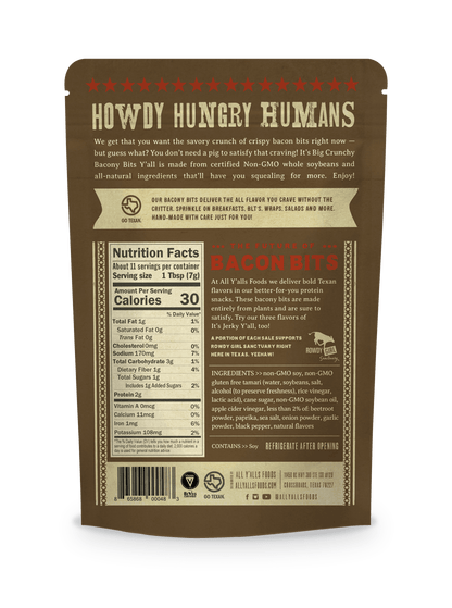 Big Crunchy Bacony Bits (Retail 6 - Pack) - Vegan America