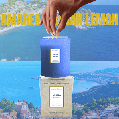 Amarea Sicilian Lemon Natural Candle 8oz Kaia Collection Refill - Vegan America