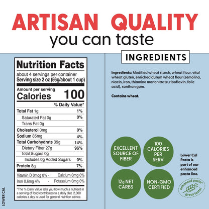 Lower Cal Pasta - Low Carb & Calorie - Ruffles