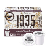1935 100% Colombian 12ct Single Serve Cups - Vegan America