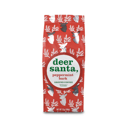 Deer Santa Peppermint Bark Flavored 12oz Ground Coffee