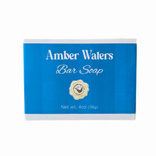 Amber Waters Bar SOap Box with a Blue Label