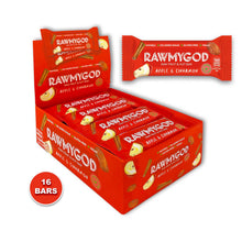RAWMYGOD Apple & Cinnamon Fruit & Nut Bar, Box of 16
