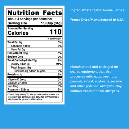 Freeze Dried Organic Aronia Berries - Vegan America