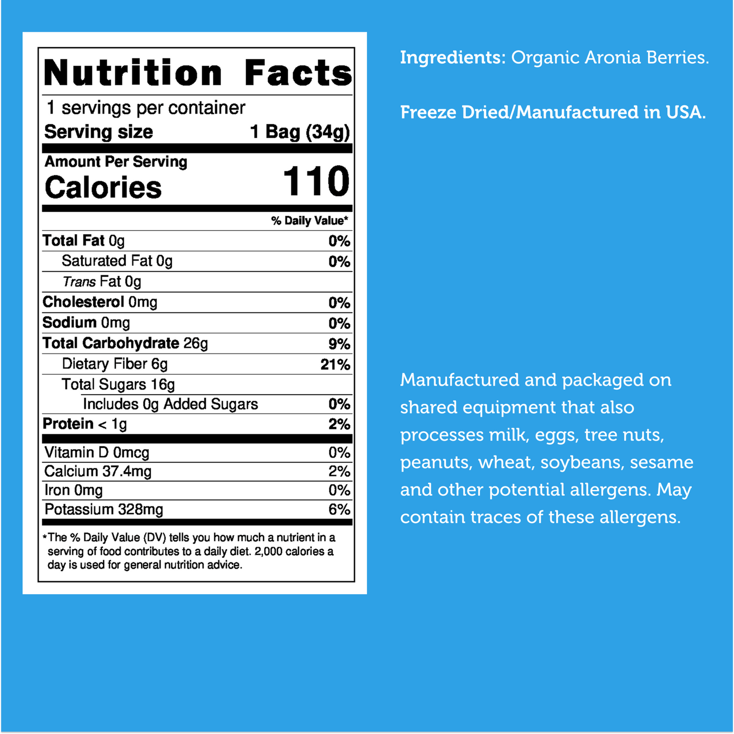 Freeze Dried Organic Aronia Berries - Vegan America