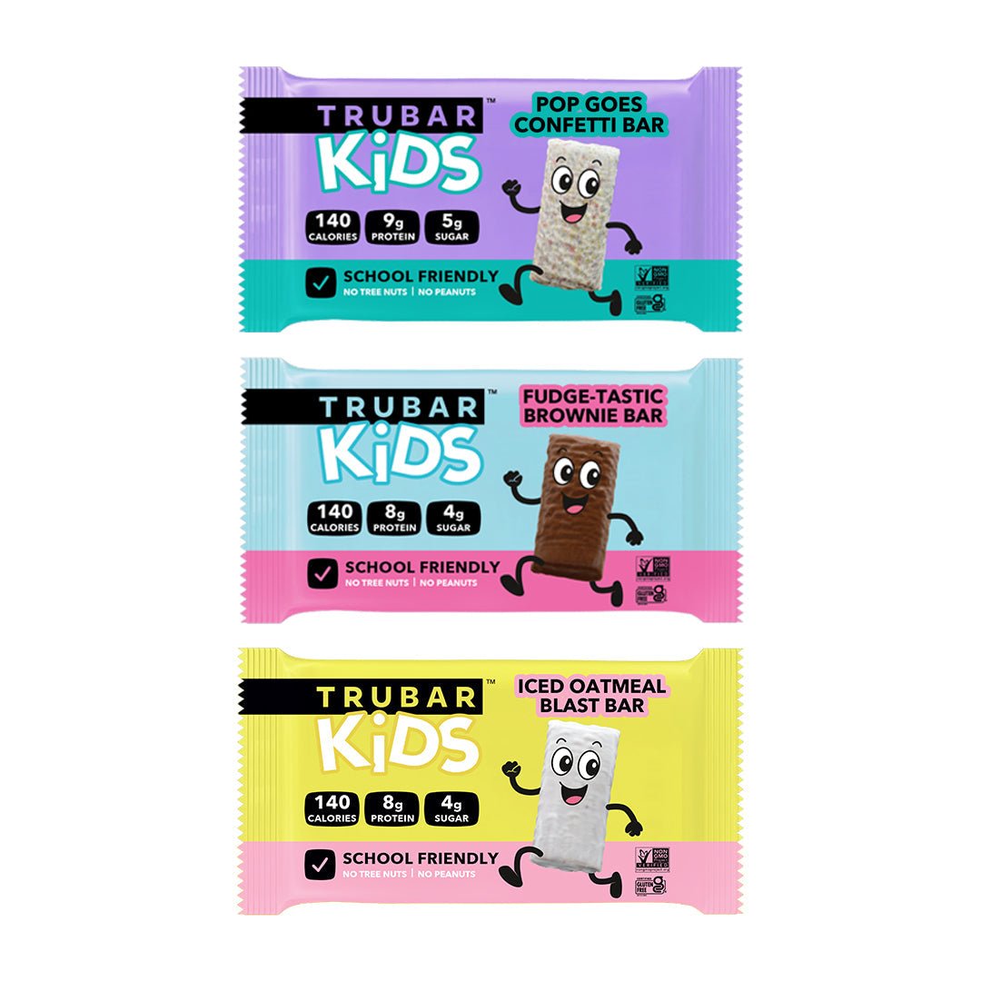 TRUBAR KiDS - Iced Oatmeal Blast Bar, Pop Goes Confetti Bar, Fudge-Tastic Brownie Bar - Vegan America