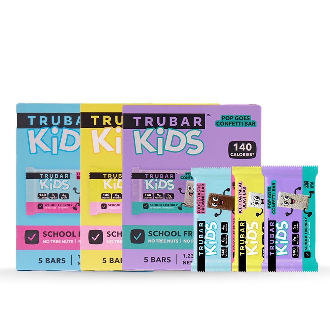 TRUBAR KiDS - Iced Oatmeal Blast Bar, Pop Goes Confetti Bar, Fudge-Tastic Brownie Bar - Vegan America