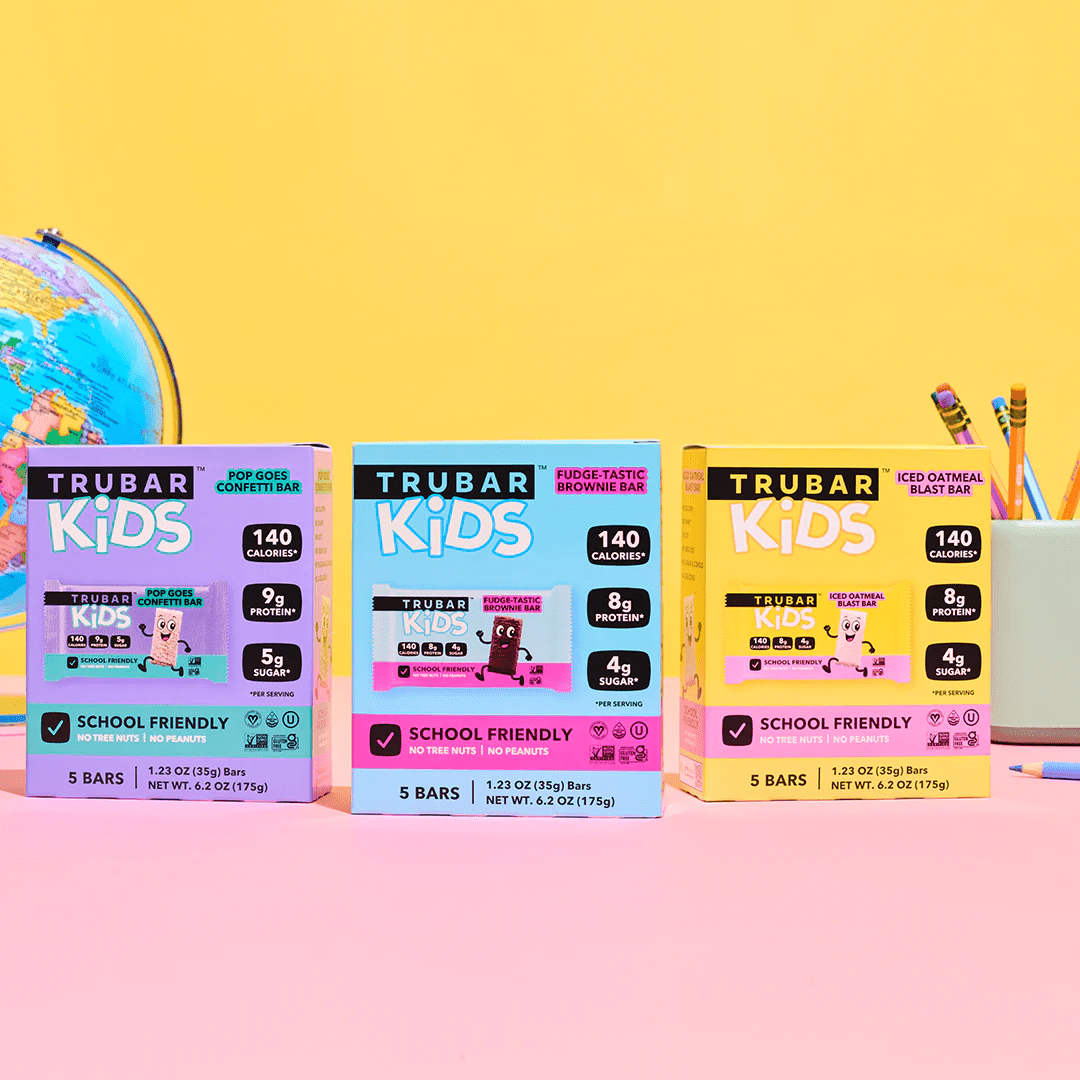 TRUBAR KiDS - Iced Oatmeal Blast Bar, Pop Goes Confetti Bar, Fudge-Tastic Brownie Bar - Vegan America