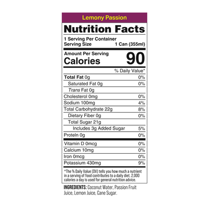 Coaqua Lemony Passion Coconut Water
