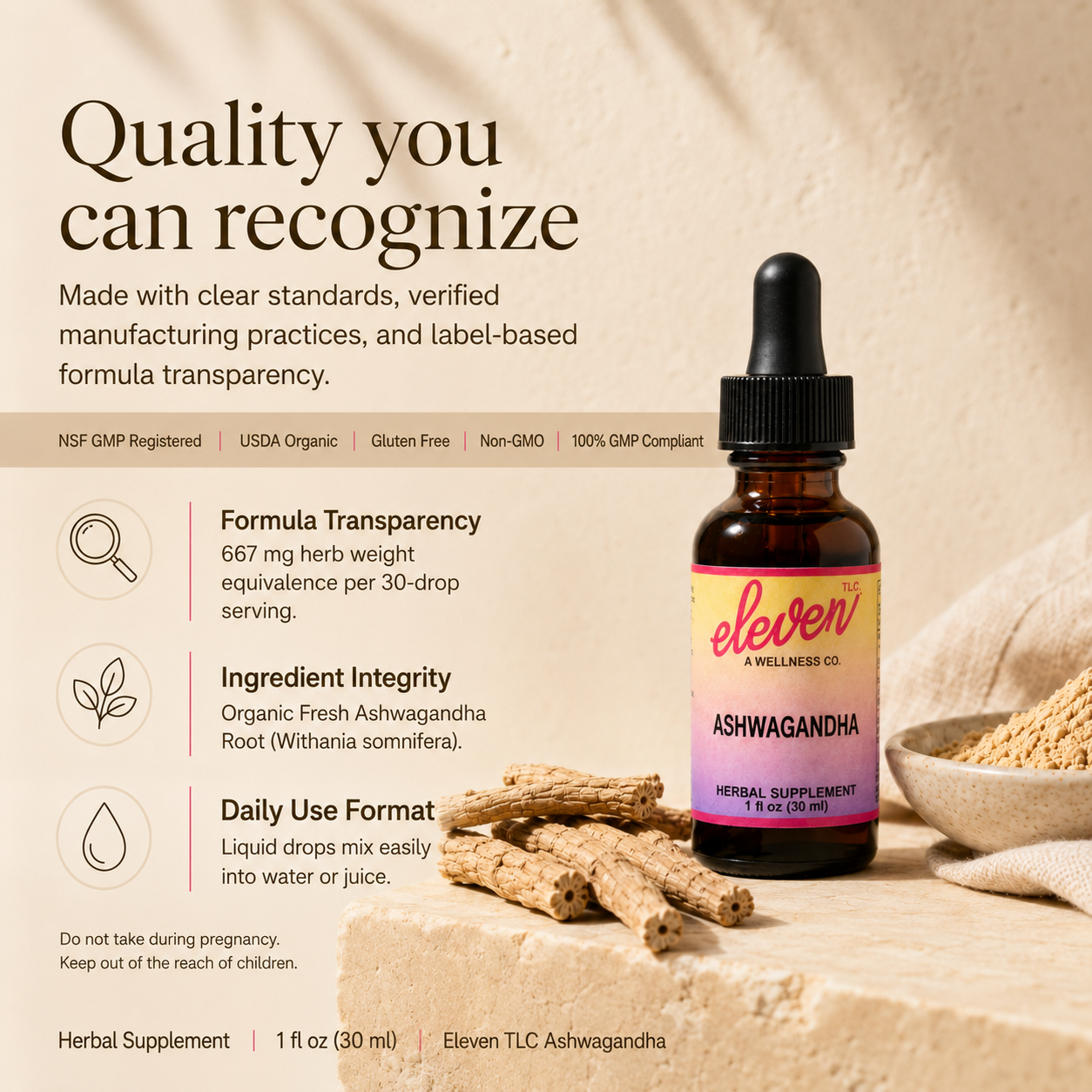 Ashwagandha Tincture | Stress & Cortisol Support | 1 oz