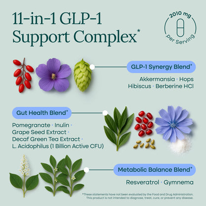 GLP-1 Support Supplement with Akkermansia, Berberine & EGCG for Gut Health