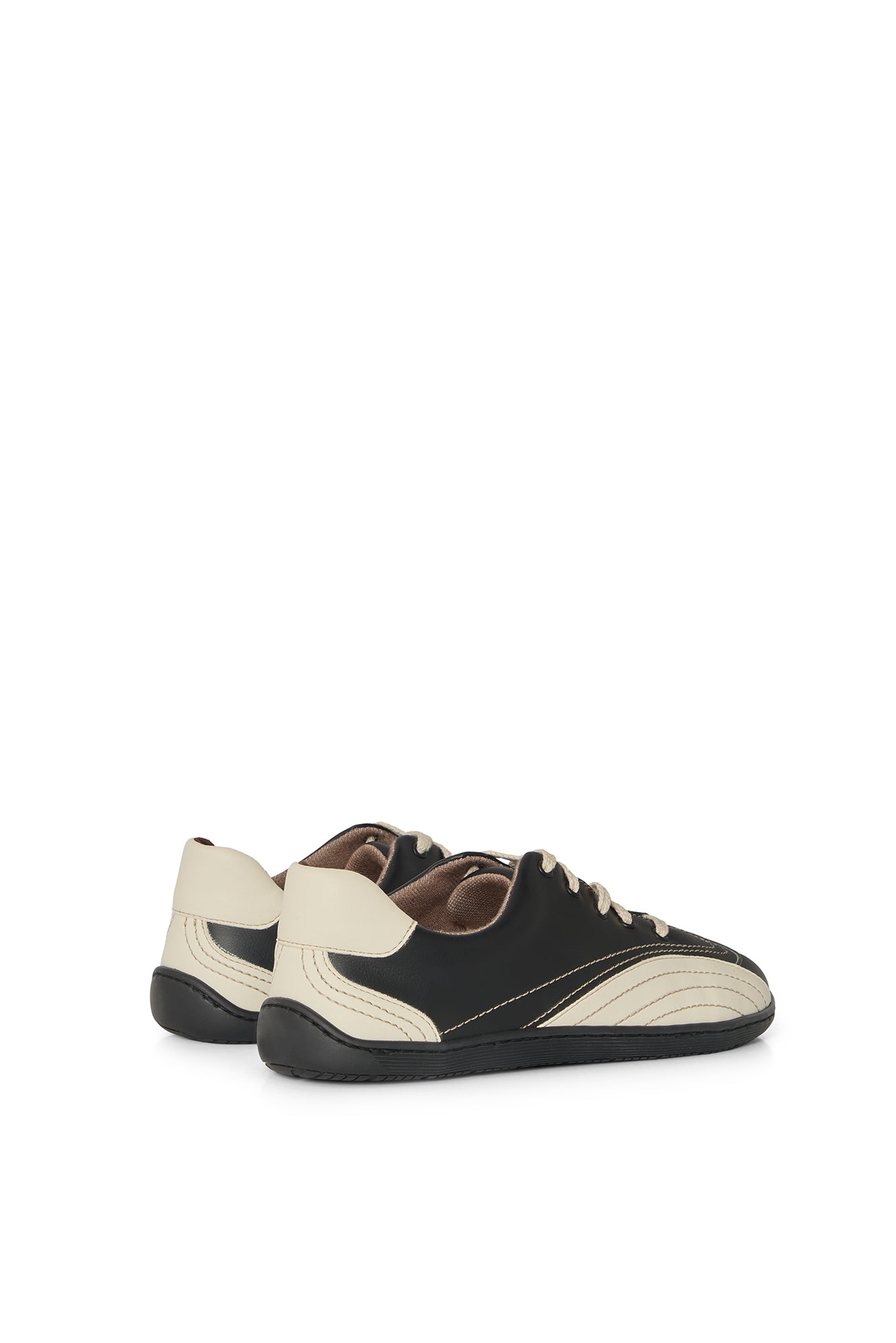 BARE 1 PENGUIN – black & white vegan barefoot shoes made from plant-based leather