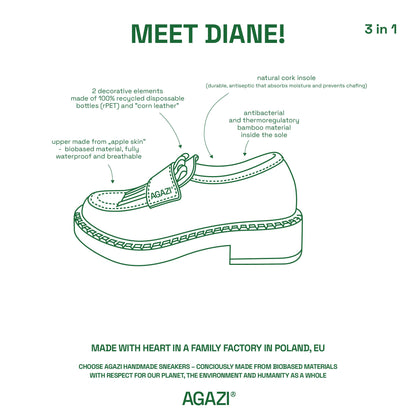 3 in 1 Apple loafers DIANE – chocolate, light sole