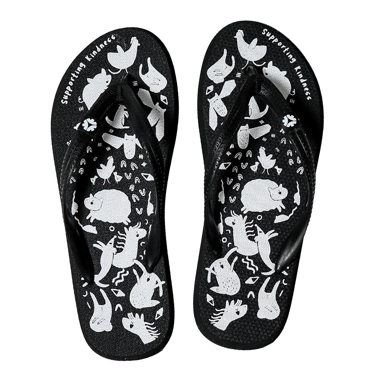 Natural Rubber Thongs, Black, Edgar's Mission - Vegan America