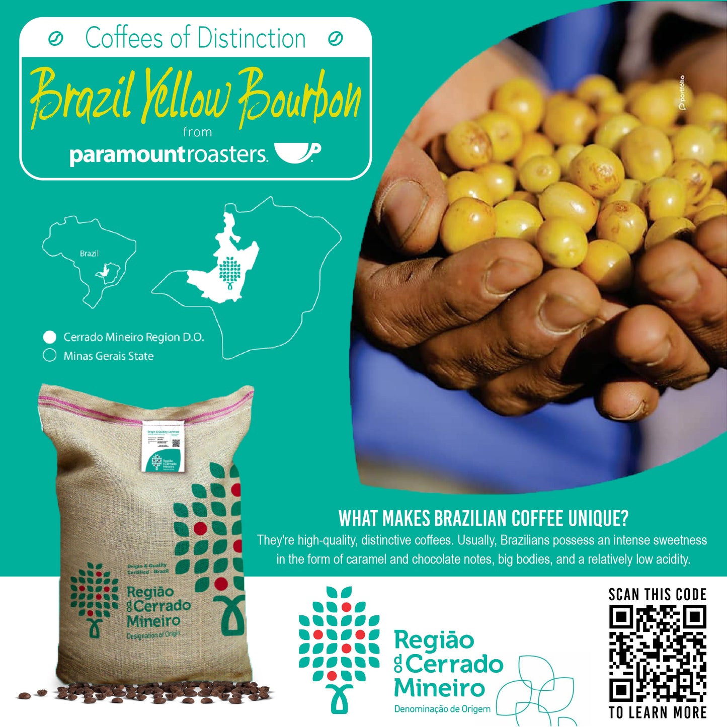 Brazil Yellow Bourbon 5lb Whole Bean Coffee