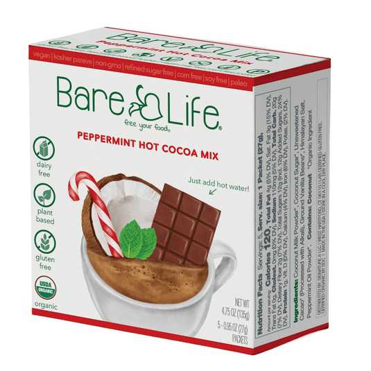 Instant Dairy Free Peppermint Hot Cocoa Mix | Single Serving 5 Pack |Gluten Free, Vegan and Organic - Vegan America