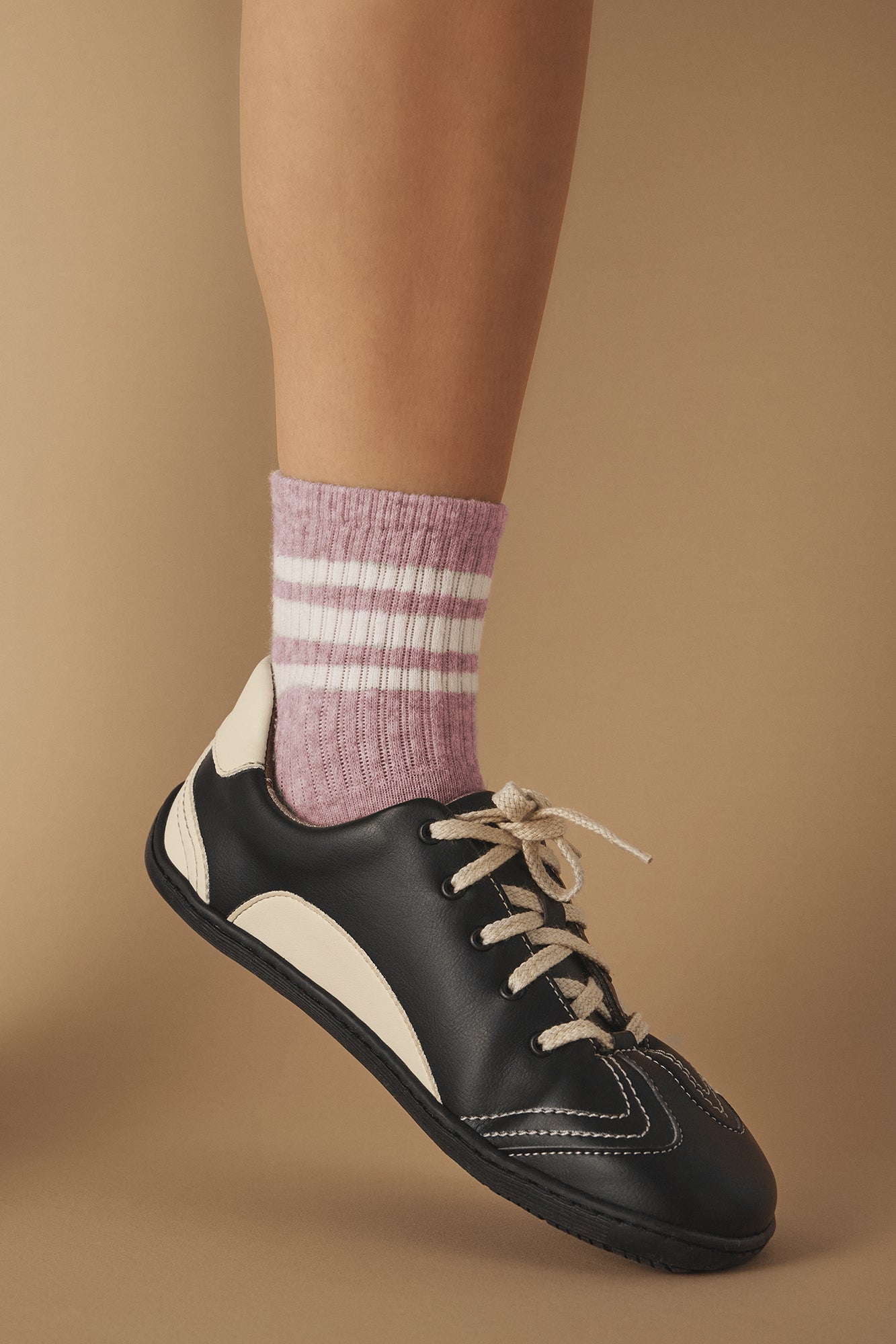 BARE 1 PENGUIN – black & white vegan barefoot shoes made from plant-based leather