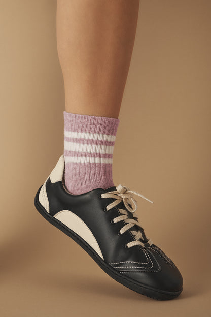 BARE 1 PENGUIN – black & white vegan barefoot shoes made from plant-based leather