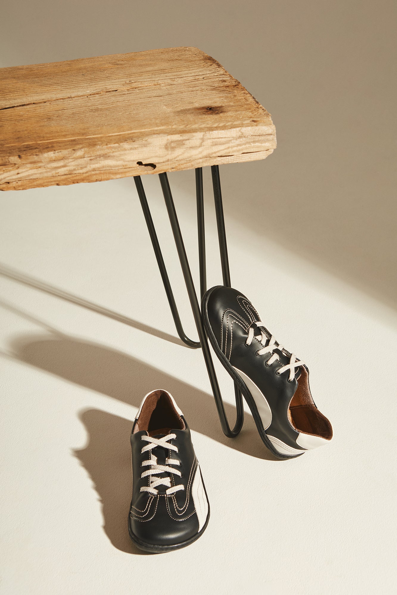 BARE 1 PENGUIN – black & white vegan barefoot shoes made from plant-based leather