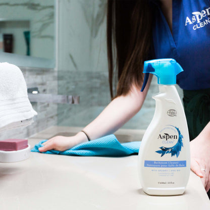 AspenClean Bathroom Cleaner and Microfiber Cloth Kit
