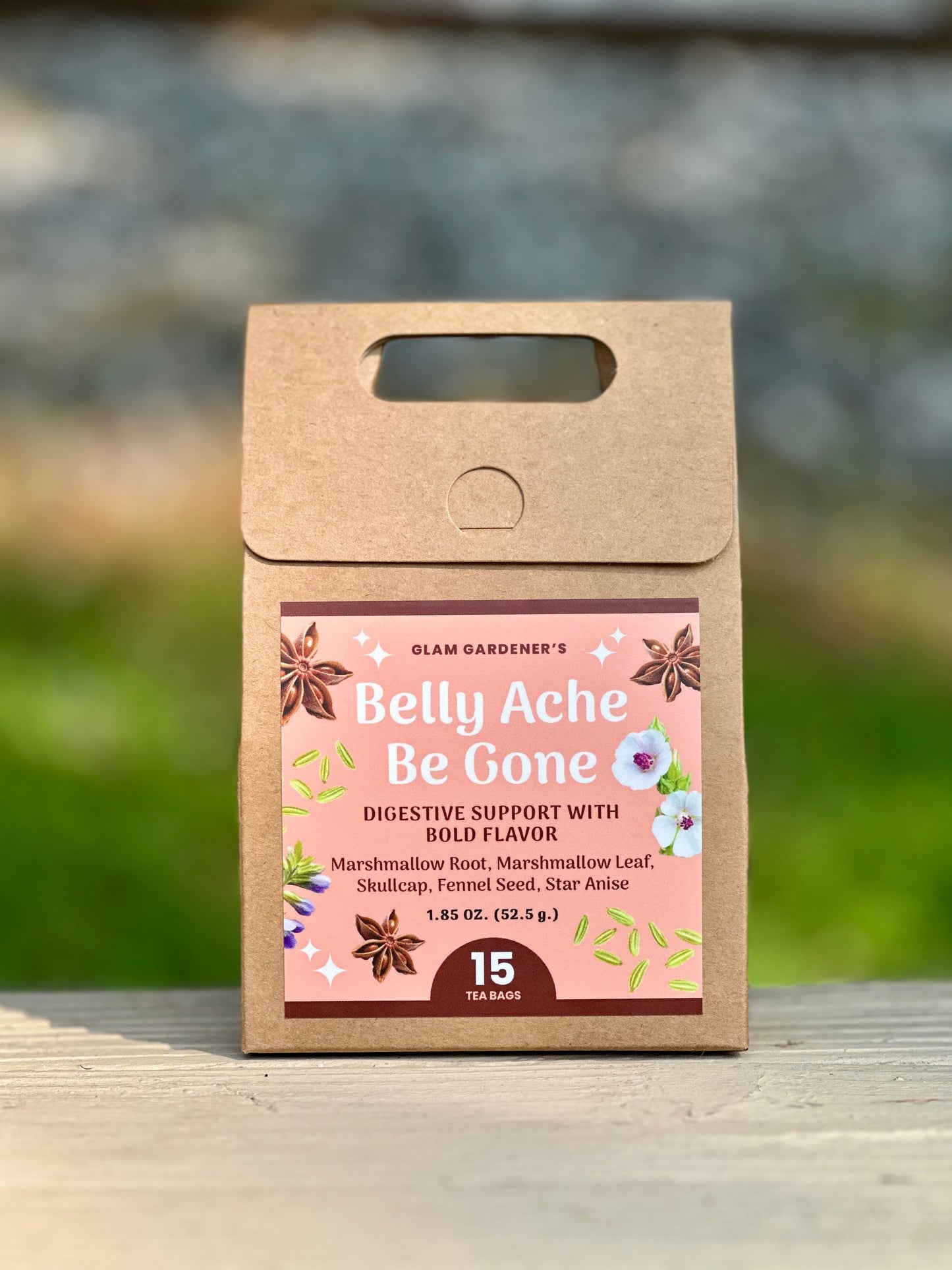 Belly Ache Be Gone • Pre-bagged herbal tea for digestive support with Marshmallow Root, Skullcap, Star Anise & Fennel Seed