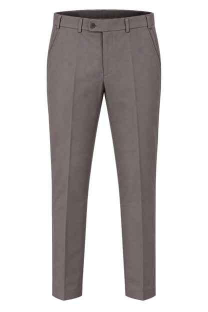 GREY SATIN ORGANIC COTTON TROUSERS