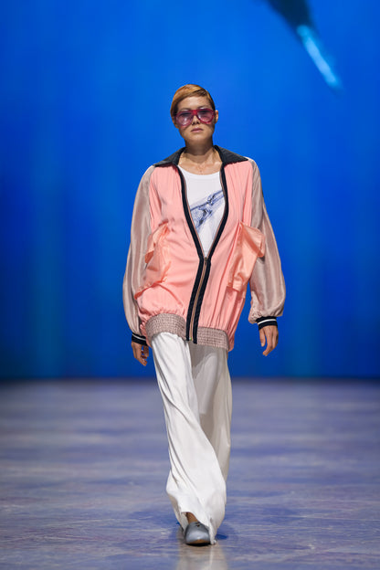 Oversized Eucalyptus Silk Bomber