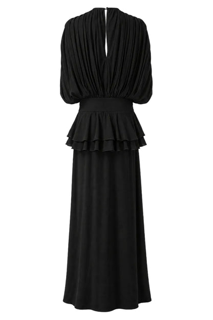 Midnight Drape Evening Gown — Eucalyptus Silk