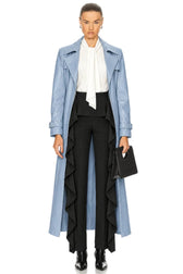 OCEAN VEGAN LEATHER TRENCH COAT
